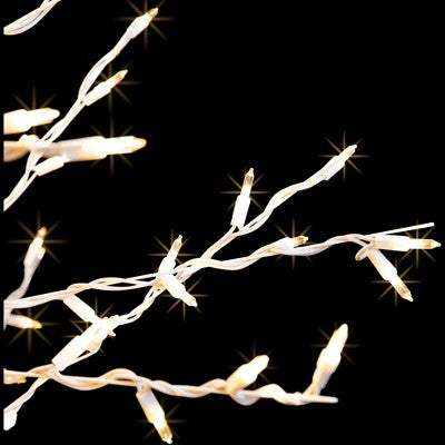  Northlight 6' Prelit Artificial Christmas Tree White Lighted Cascade Twig Outdoor Decoration - Clear Lights