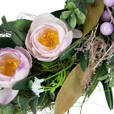  Northlight Artificial Mixed Floral And Greenery Spring Wreath - 13" - Purple