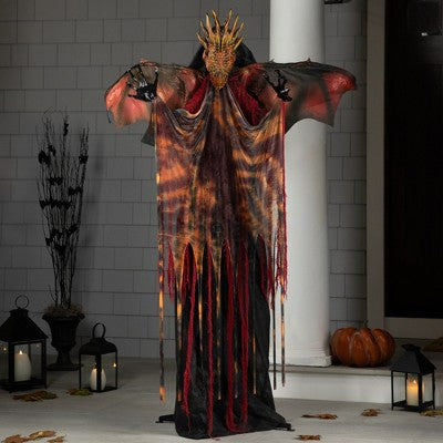  Northlight Lighted And Animated Standing Dragon Man With Sound Halloween Figure - 5.75'