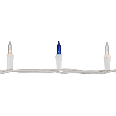  Northlight Mini Incandescent Christmas Lights - Blue And Clear - 7' White Wire - 35ct