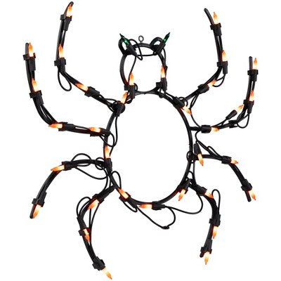  Northlight Lighted Spider Halloween Window Decoration - 15"