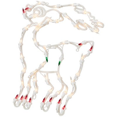  Northlight Lighted Reindeer Christmas Window Silhouette - 18" - White - Multicolor Lights