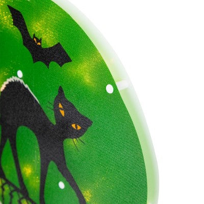  Northlight Lighted Black Cat With Bats Halloween Window Decoration - 13.75"