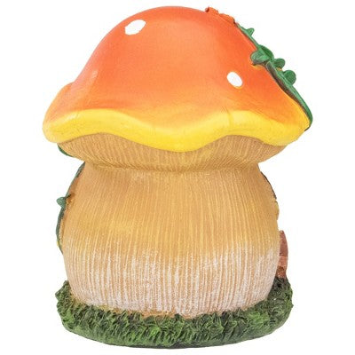  Northlight 6.25" Orange Mushroom House Outdoor Garden Statue