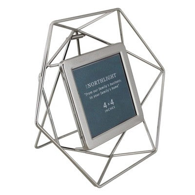  Northlight 9.5" Contemporary Hexagonal 4" X 4" Photo Picture Frame - Silver