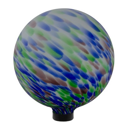  Northlight 10” Blue And Green Brush Strokes Outdoor Glass Garden Gazing Ball