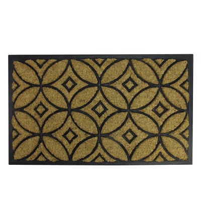  Northlight Brown And Black Geometric Doormat 30" X 18"