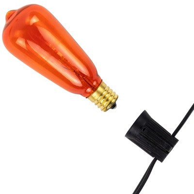  Northlight Edison E17 Base C9 Christmas Light Set - Orange - 9' Black Wire - 10ct