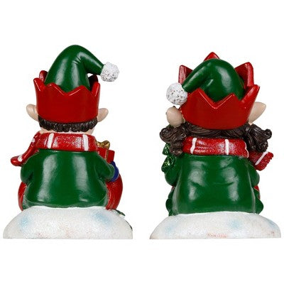  Northlight Festive Elves Christmas Stocking Holders - 5" - Set Of 2
