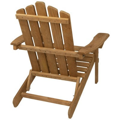  Northlight 36" Natural Stained Classic Folding Wood Adirondack Chair