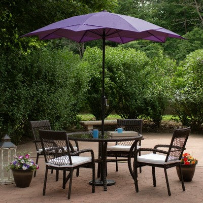  Northlight 8.85ft Outdoor Patio Lotus Umbrella With Hand Crank, Purple