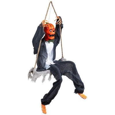  Northlight Animated Swinging Pumpkin Man Halloween Decoration - 30"