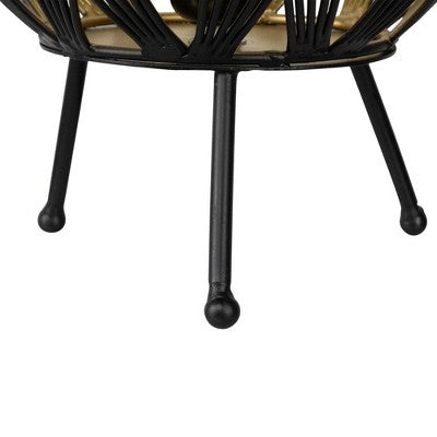  Northlight Cage-Style Iron Table Lamp - 12" - Black And Gold