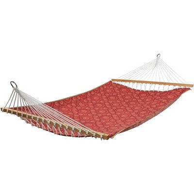  Northlight 82" X 55" Weather Resistant Red Bohemian Reversible Quilted Double Hammock