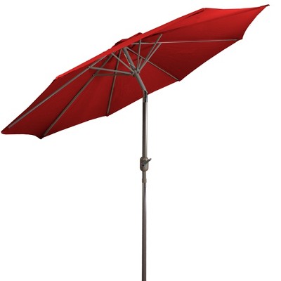 Northlight 9ft Outdoor Patio Market Umbrella With Hand Crank And Tilt, Red