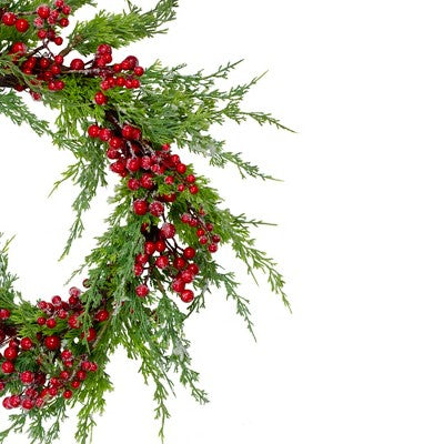  Northlight Frosted Red Berries Artificial Christmas Wreath - 26-Inch, Unlit