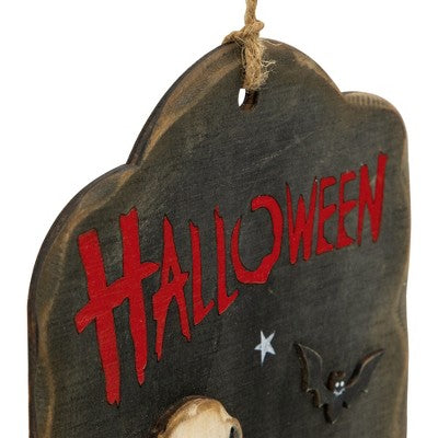  Northlight 9.75" Skeleton And Jack-O-Lantern Halloween Wall Sign