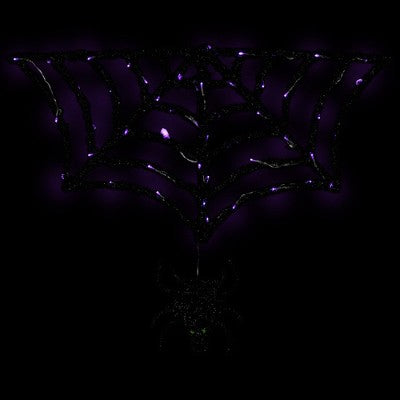  Northlight Lighted Spider And Web Halloween Decoration - 36" - Black - Purple LED Lights