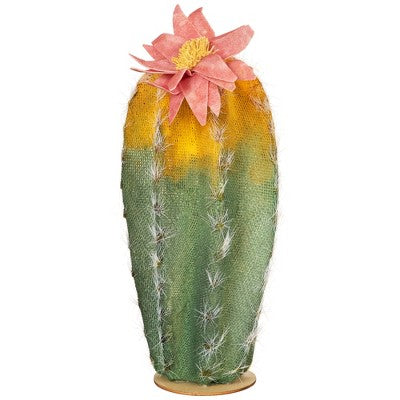  Northlight 8.5" Flowering Cactus Artificial Plant Table Top Decoration - Green/Yellow