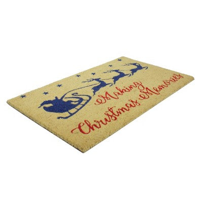  Northlight Santa And Reindeer Making Christmas Memories Doormat 18" X 30"