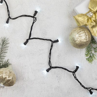  Northlight LED Mini Christmas Lights - Pure White - 33' Black Wire - 100ct