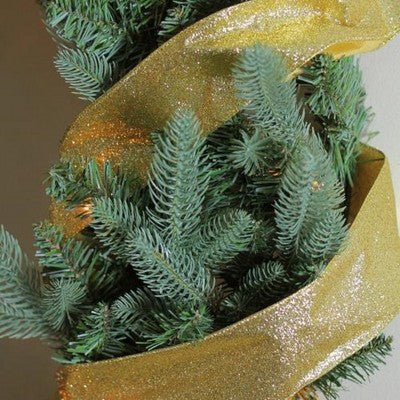  Northlight Shimmering Gold Metallic Ribbed Wired Craft Ribbon 2.5" X 10 Yards