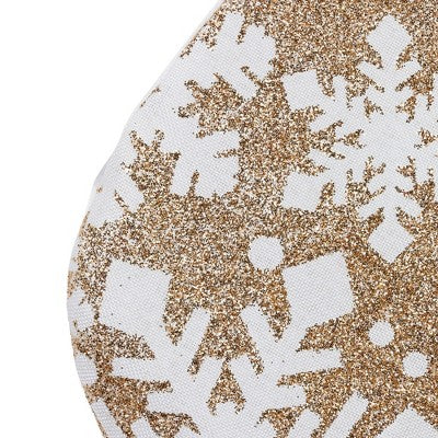  Northlight 20.5" Glittered Gold Christmas Stocking With Snowflakes And Pom Poms