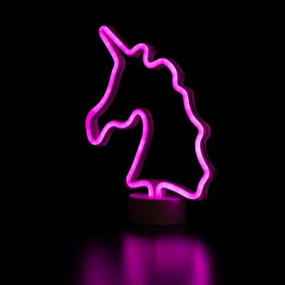  Northlight 11" Battery Operated Neon Style LED Unicorn Table Light - Pink