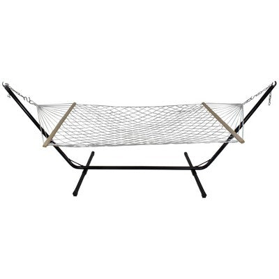  Northlight 55" X 78" Lattice Rope Hammock With Wooden Bar - Brown
