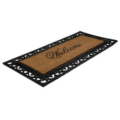  Northlight Black And Natural Coir Rectangular "Welcome" Doormat 22" X 48"