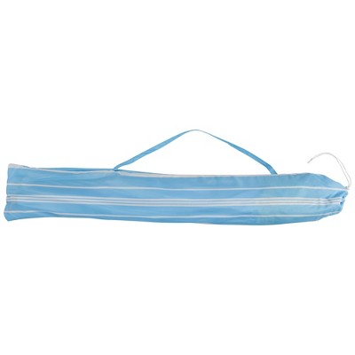 Northlight Striped Outdoor Macrame Boho Beach Market Umbrella With Tilt - 6.5' - Sky Blue And White