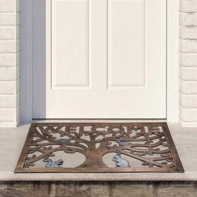  Northlight Tree With Animals Rectangular "Welcome" Doormat 18" X 30"