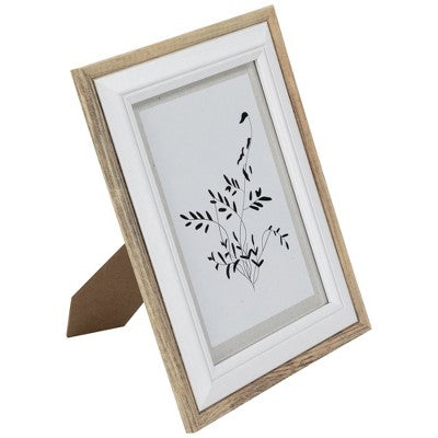  Northlight Wooden Picture Frames For 5" X 7" Photo - Natural And White - Set Of 4