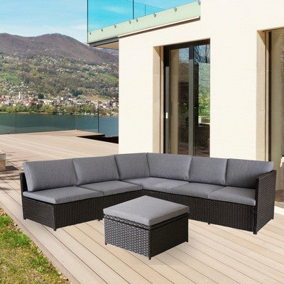  Northlight 4-Piece Savannah Resin Wicker Outdoor Patio Modular Sectional Set With Cushions