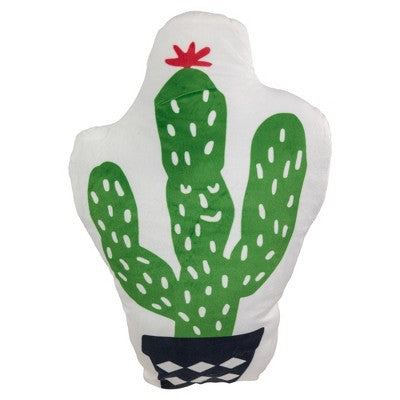  Northlight 18.5" Cactus Shaped Plush Fleece Indoor Throw Pillow - Green/White