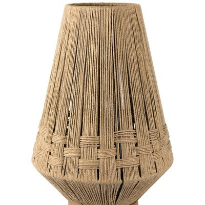 Northlight Iron And Jute Table Lamp With Wooden Base - 14.75" - Beige
