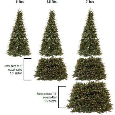  Northlight Pre-Lit Extend-A-Tree Adjustable Artificial Christmas Tree - 6' To 9' - Clear Lights