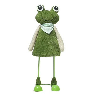  Northlight 12" Spring Frog With Scarf Standing Easter Decoration - Green/Tan