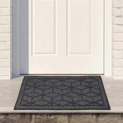  Northlight Gray Diamond Patterned Rectangular Coir Doormat 18" X 30"