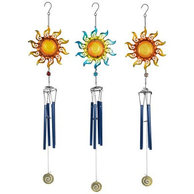  Northlight Shining Suns Outdoor Garden Windchimes - 31.5" - Set Of 3