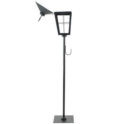  Northlight 43.75" Matte Black Candle Lantern With Wreath Holder