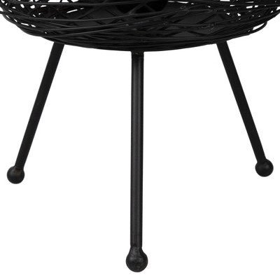  Northlight Basket Weave-Style Iron Table Lamp - 14.5" - Black