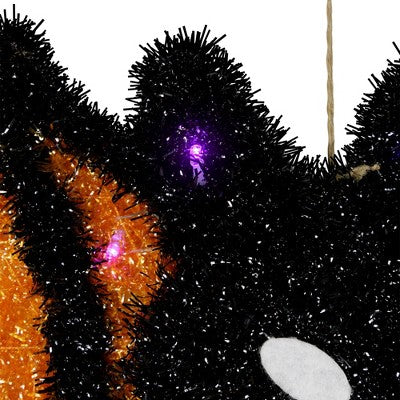  Northlight LED Lighted Bat Halloween Decoration - 25" - Black And Orange - Purple Lights