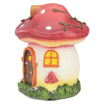  Northlight 6.25" Red Mushroom House Outdoor Garden Statue