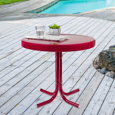  Northlight 22" Outdoor Retro Tulip Side Table, Pink