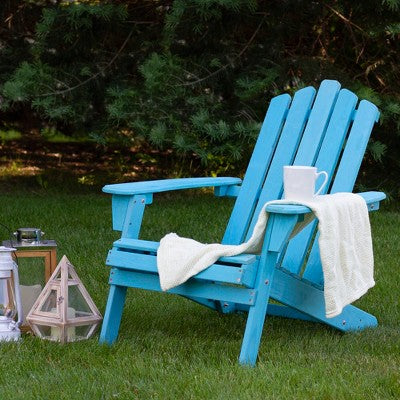  Northlight 36" Blue Classic Folding Wooden Adirondack Chair