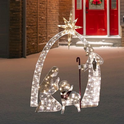  Northlight 41" LED Lighted Holy Family Nativity Scene Outdoor Christmas Decoration