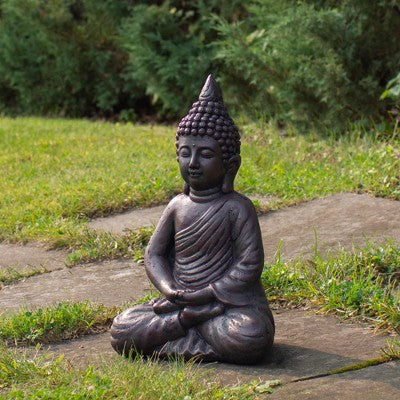  Northlight 17.5" Dark Brown Meditating Buddha Outdoor Garden Statue