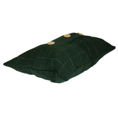  Northlight 20" Green And Beige Rectangular Velvet Throw Pillow With Buttons