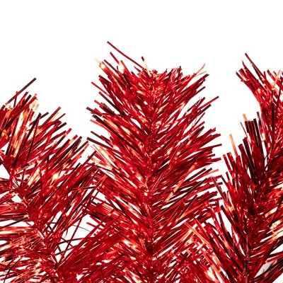  Northlight Artificial Tinsel Christmas Tree - 3' - Red - Unlit